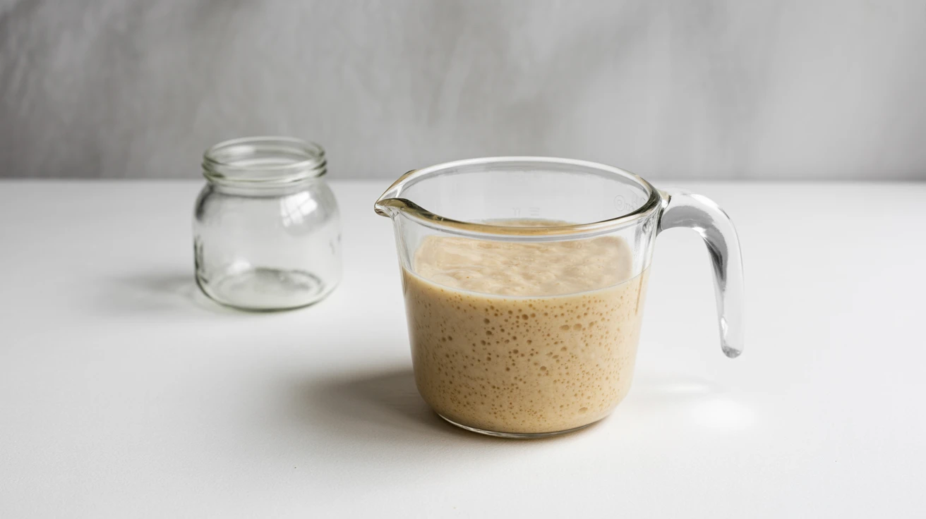 100g-sourdough-in-cup-visual 100 grams sourdough starter to cups