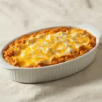 High Protein Buffalo Chicken Dip 2 Ingredients for high protein buffalo chicken dip arranged in bowls