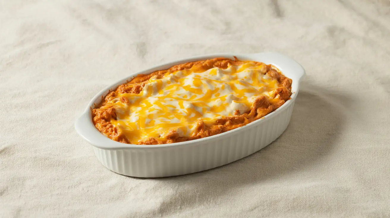 High Protein Buffalo Chicken Dip 1 Ingredients for high protein buffalo chicken dip arranged in bowls