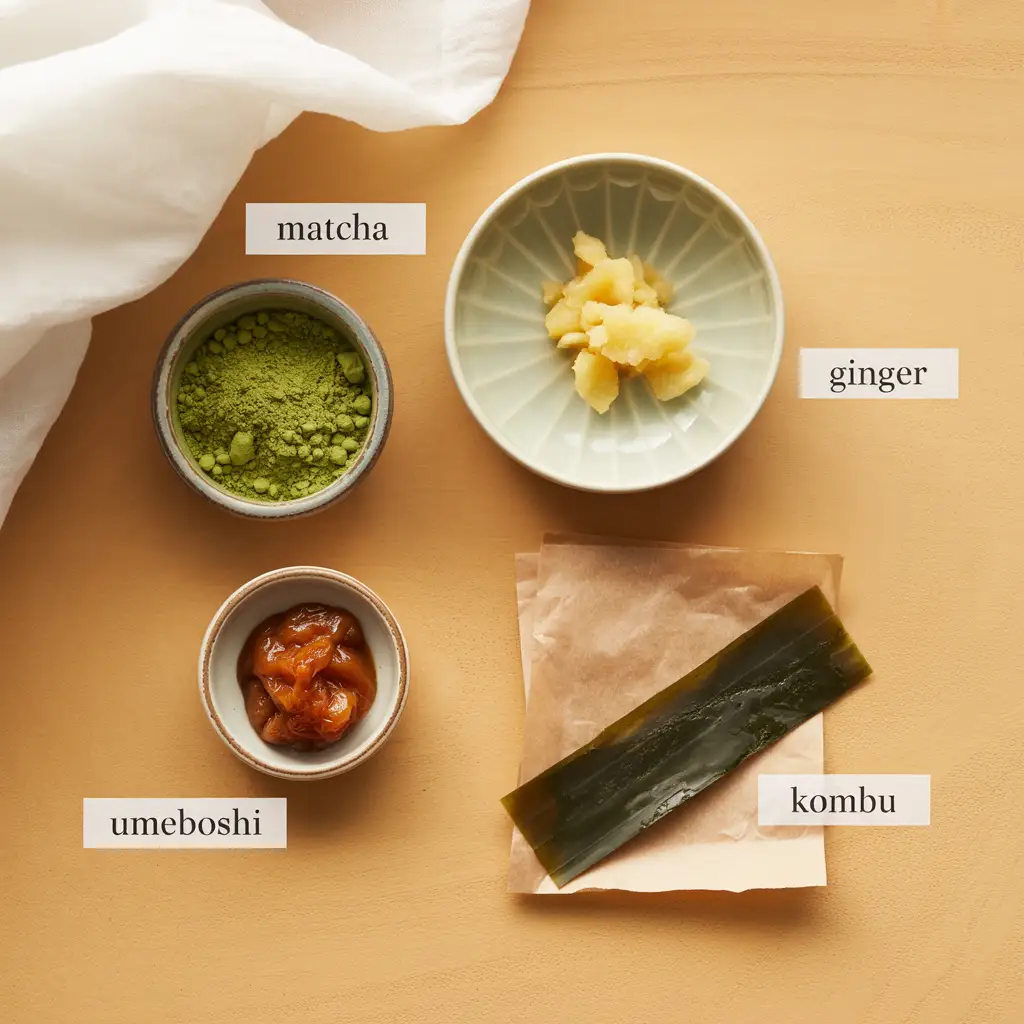 japanese-mounjaro-recipe-ingredients Japanese Mounjaro Recipe ingredients on rustic surface