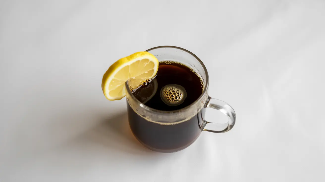 Lemon coffee weight loss drink in a glass mug