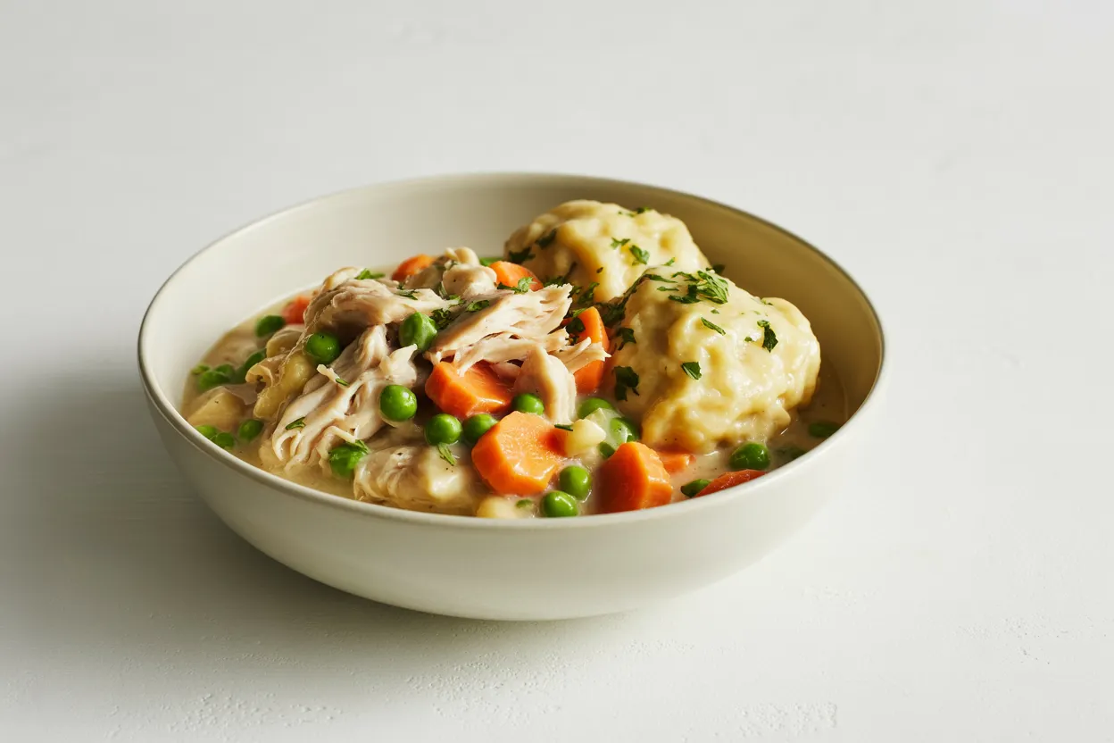 The Easiest Crockpot Chicken and Dumplings 1 crockpot chicken and dumplings featured