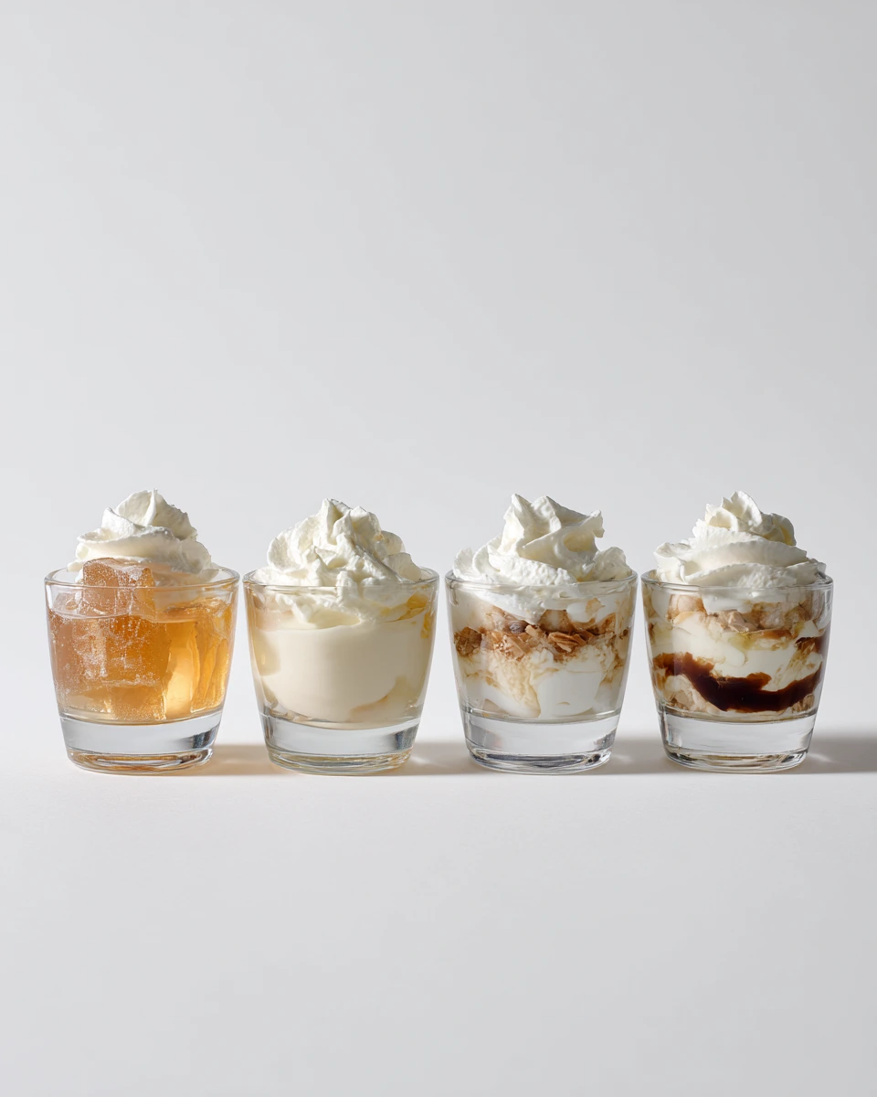 Four bariatric diet phases shown with gelatin recipes from clear to soft foods