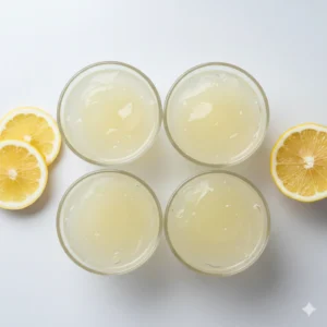 Classic lemon 3-ingredient gelatin recipe in clear glass cups