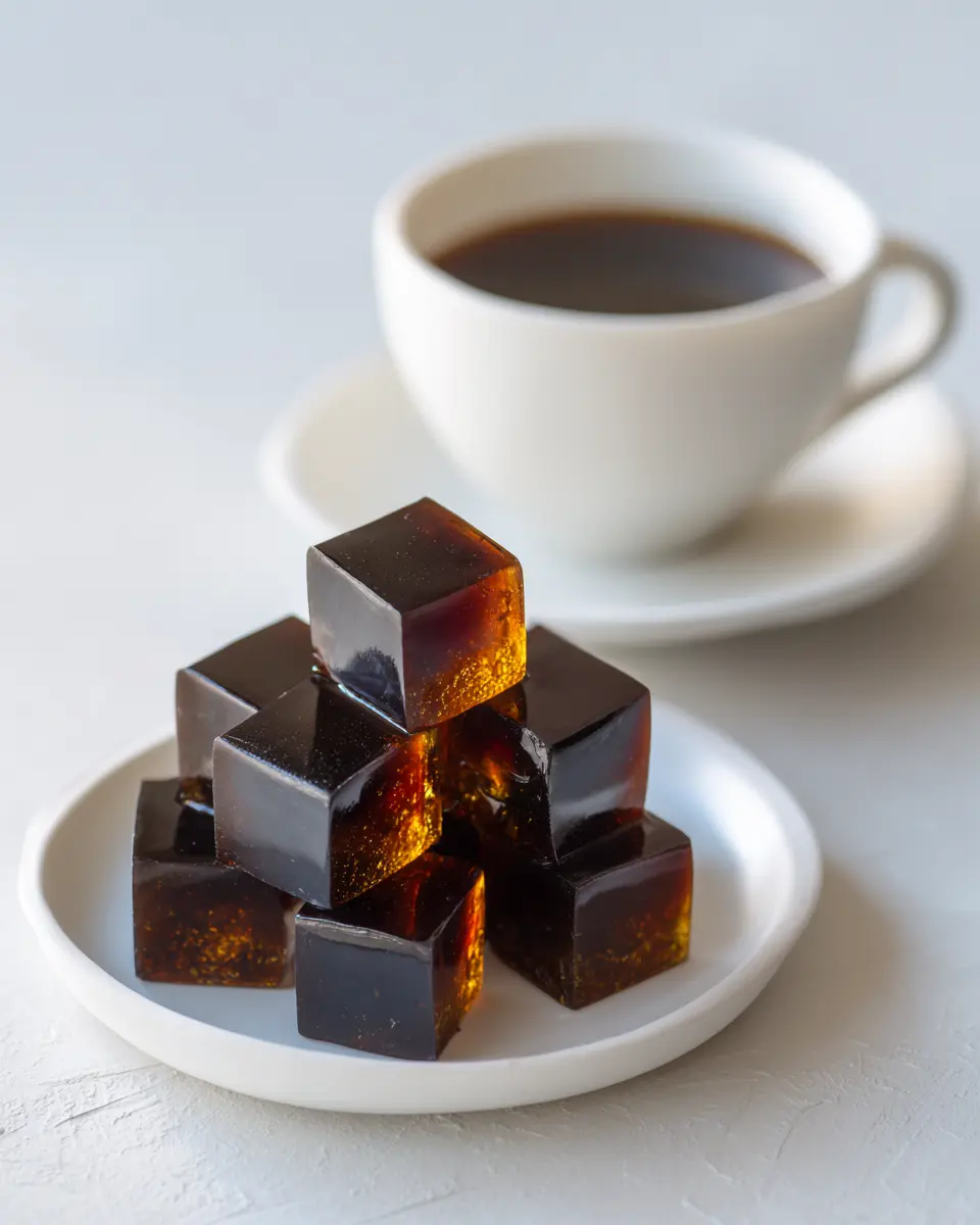 Coffee-Gelatin-Cubes-Recipe-Variation-Weight-Loss Green tea matcha gelatin recipe with antioxidants for healthy weight loss