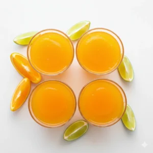 Tropical citrus 3-ingredient gelatin with orange and lime juice