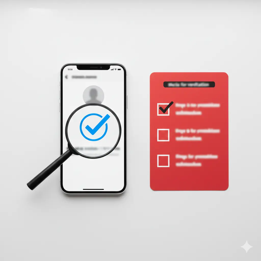 Verifying real celebrity endorsements through official social media accounts with blue checkmark
