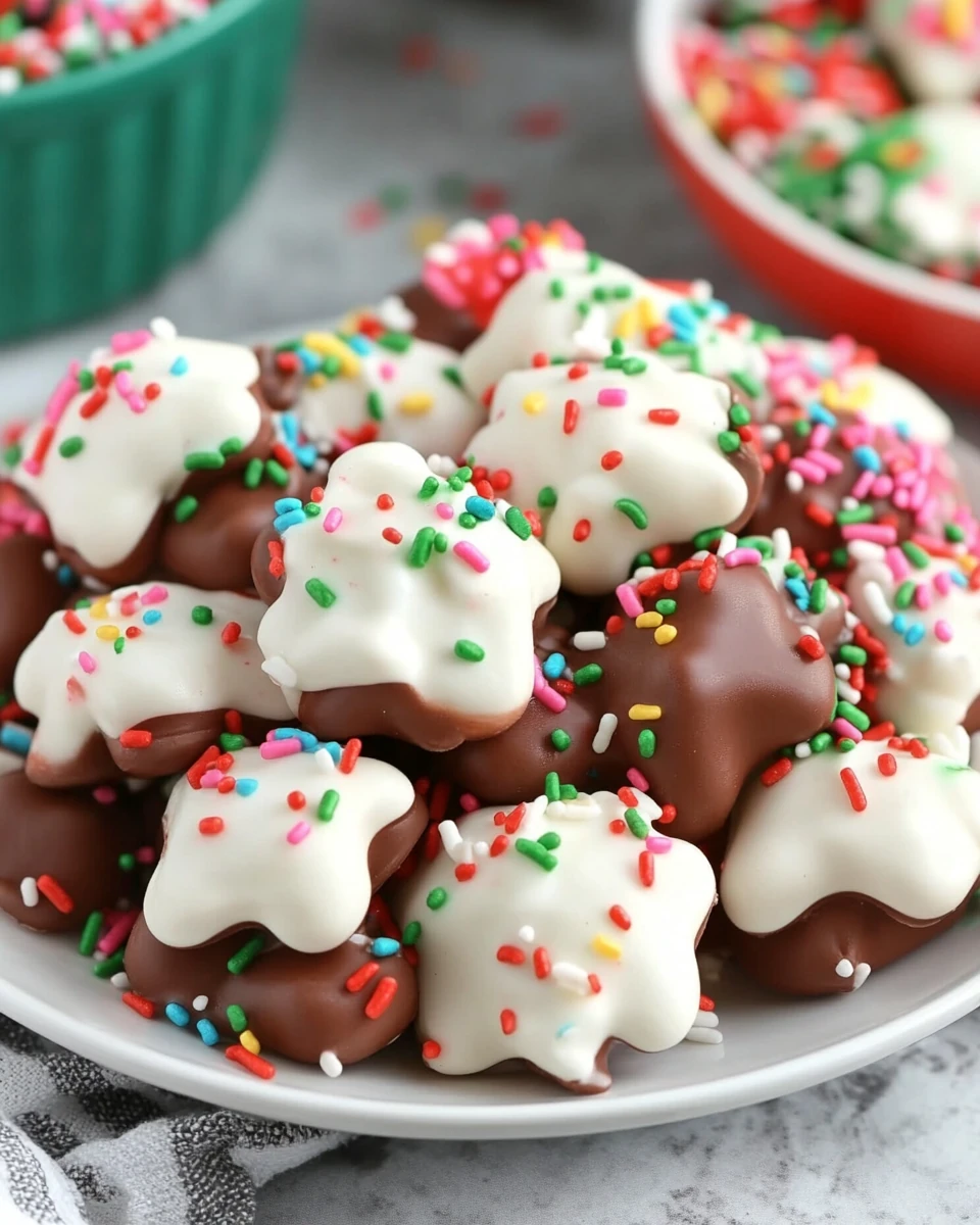Delicious Crock Pot Candy with festive sprinkles for the holidays.
