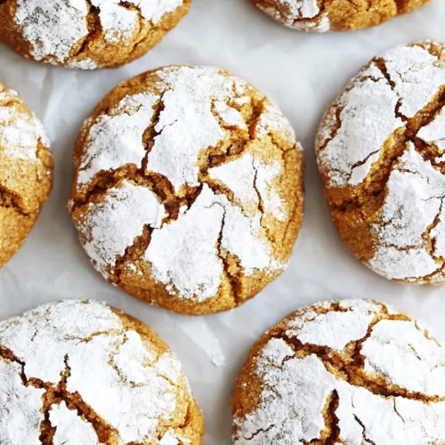 Gingerbread Crinkle Cookies with a delightful crinkle effect.