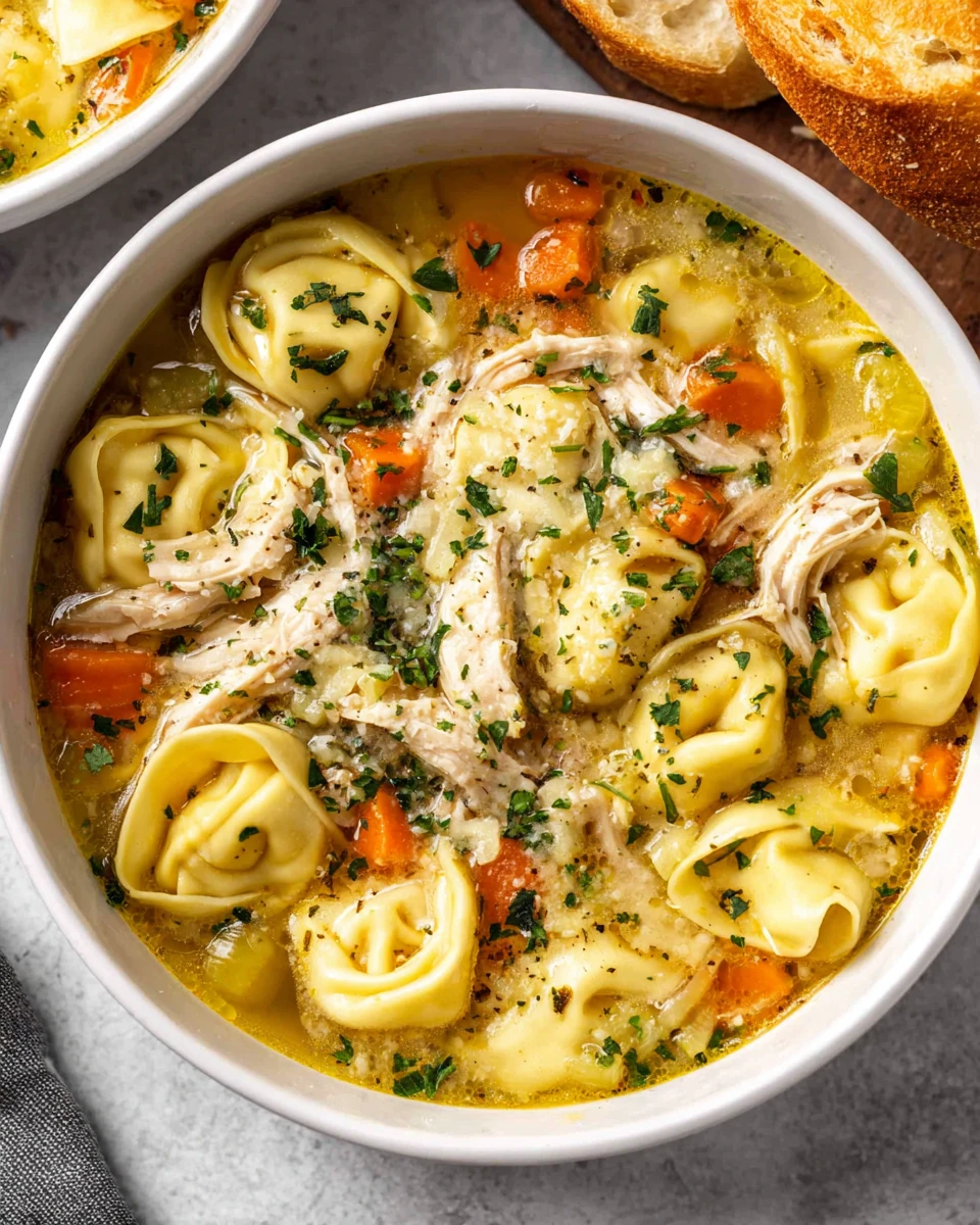 Delicious chicken tortellini soup, a comforting family meal.