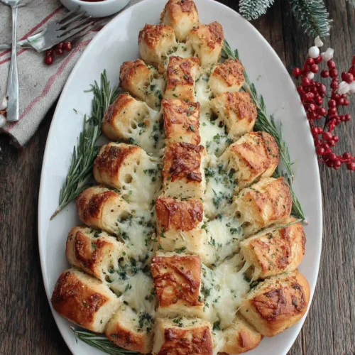 Deliciously Festive Christmas Tree Bread 1 Cheesy Christmas Tree Bread, a perfect holiday treat.