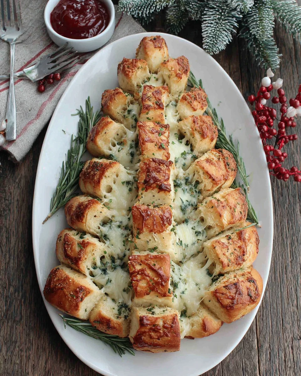 Delicious Cheesy Christmas Tree Bread Recipe Cheesy Christmas Tree Bread, a perfect holiday treat.