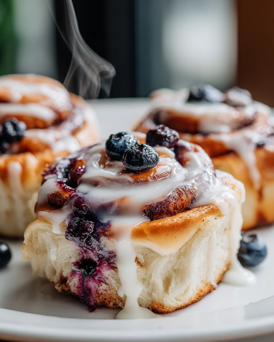 Irresistible Cinnamon Rolls with Blueberries Delicious cinnamon rolls with blueberries, perfect for breakfast.