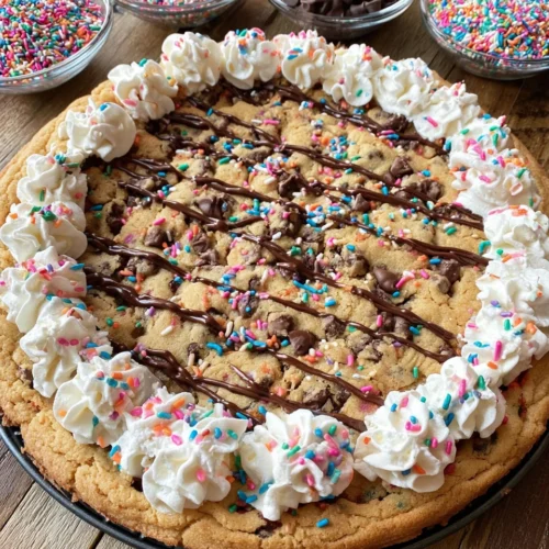 Delicious cookie cake perfect for sharing with loved ones.