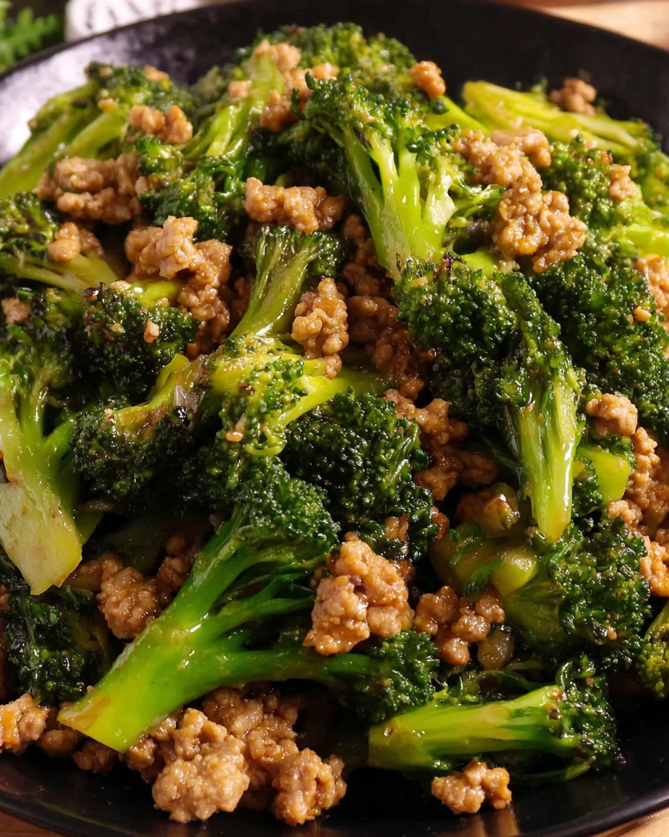 Delicious ground turkey stir fry with broccoli, a healthy family-friendly recipe.
