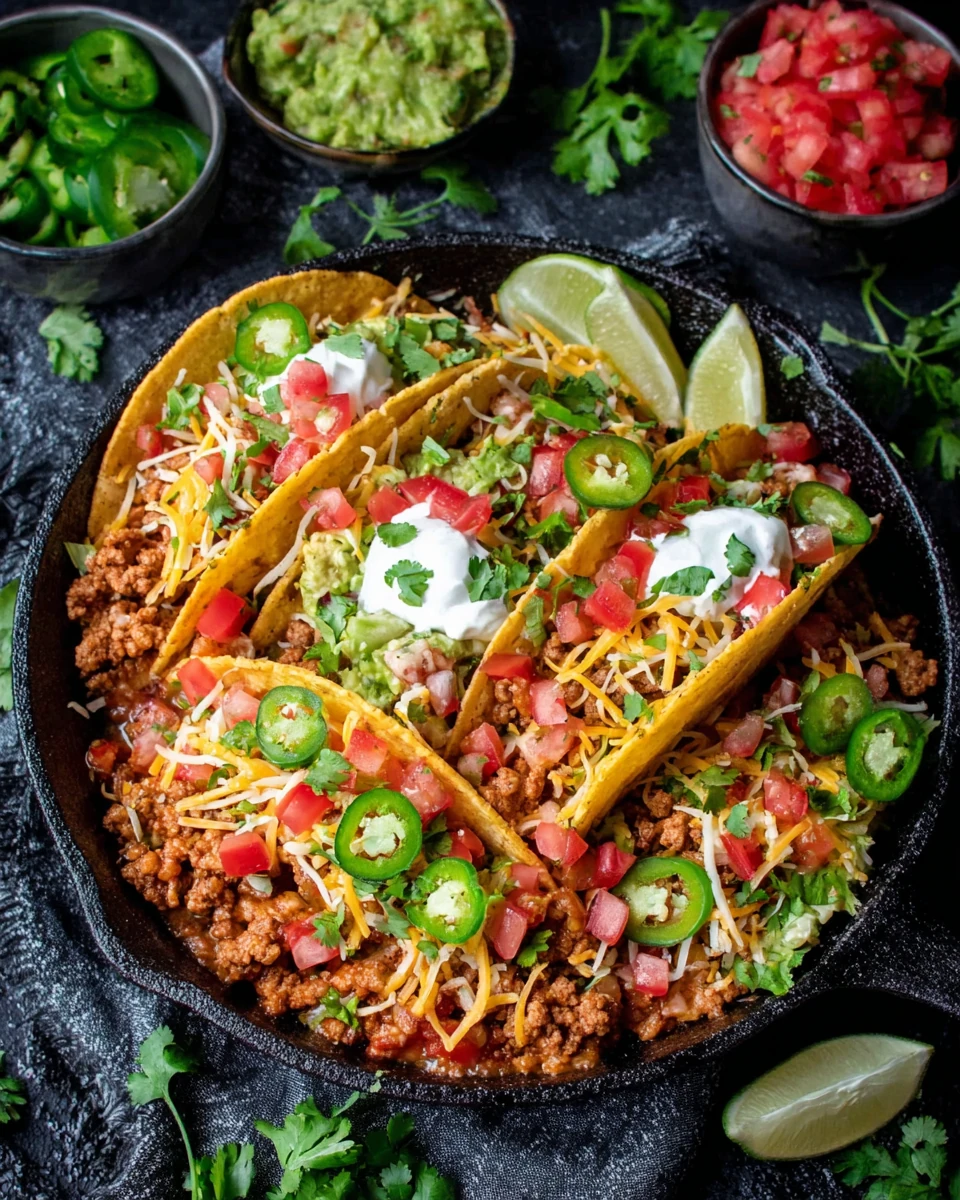 Savory Ground Turkey Tacos with Fresh Toppings Delicious ground turkey tacos topped with fresh ingredients.