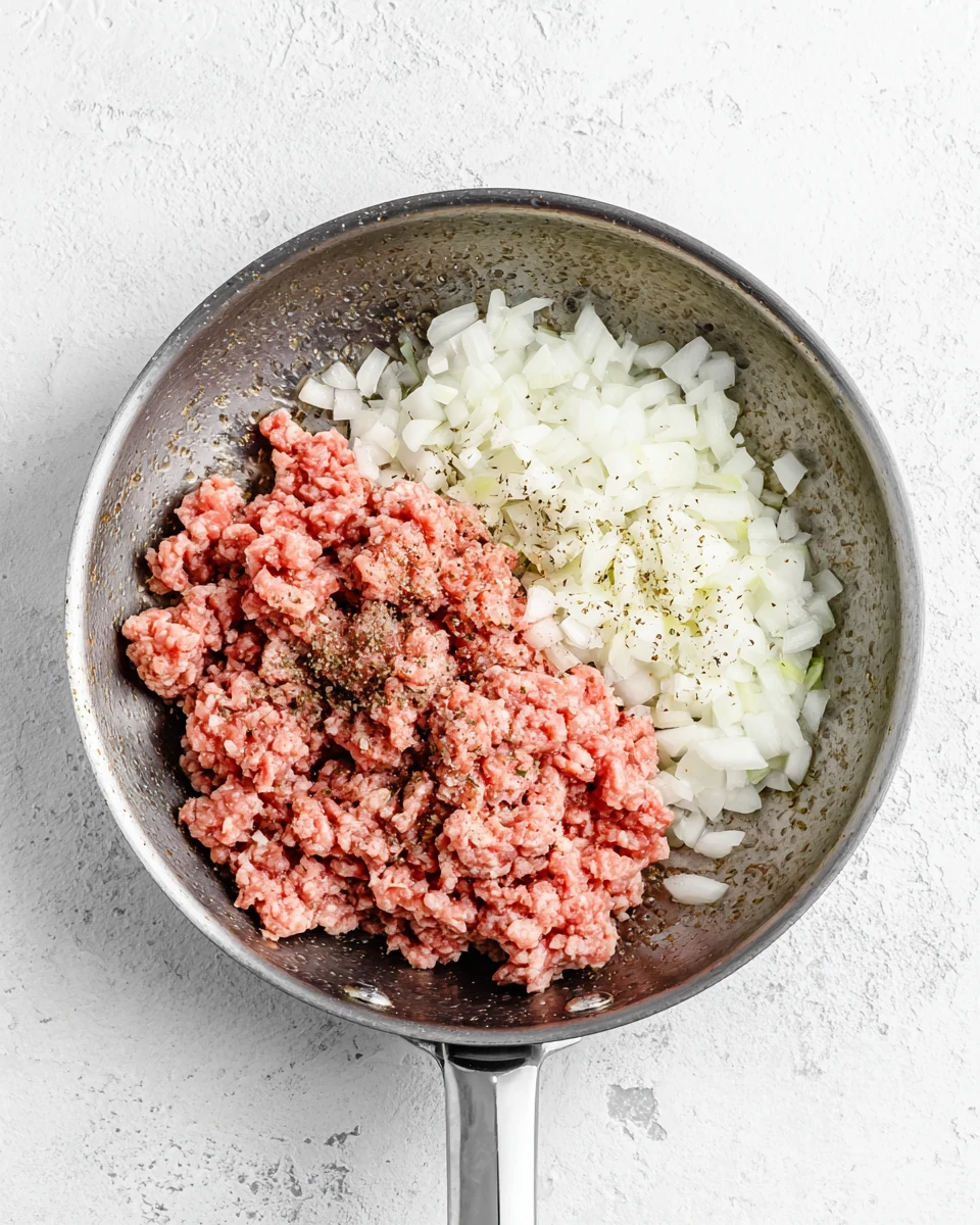 Savory Korean turkey recipe ingredients in a skillet.