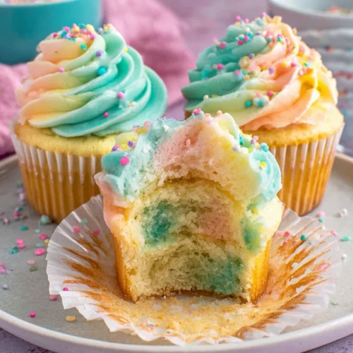 Pastel cupcakes perfect for celebration and enjoyment.
