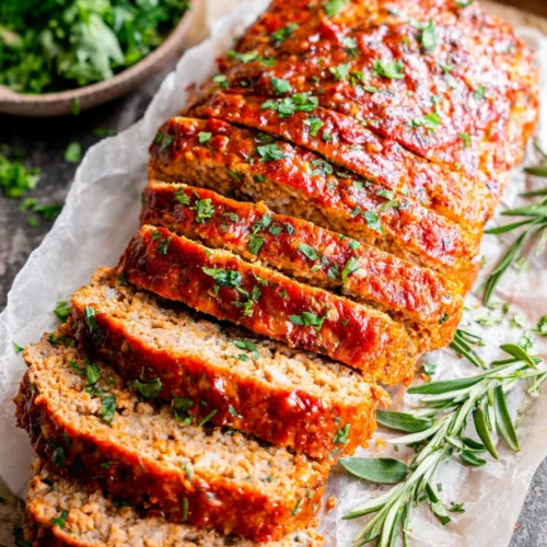 Sweet Potato Turkey Meatloaf: A Deliciously Healthy Option 1 Sweet potato turkey meatloaf, moist and flavorful dinner option.