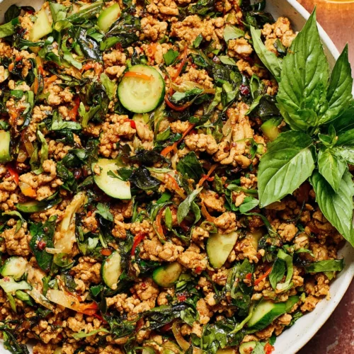 Savory turkey stir-fry packed with nutritious ingredients and flavor.