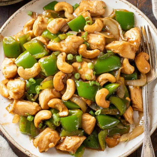 Delicious cashew chicken stir fry for a quick family meal.