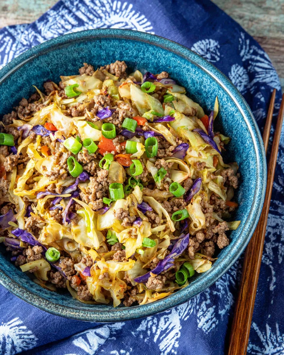Delicious egg roll in a bowl for a quick family dinner.