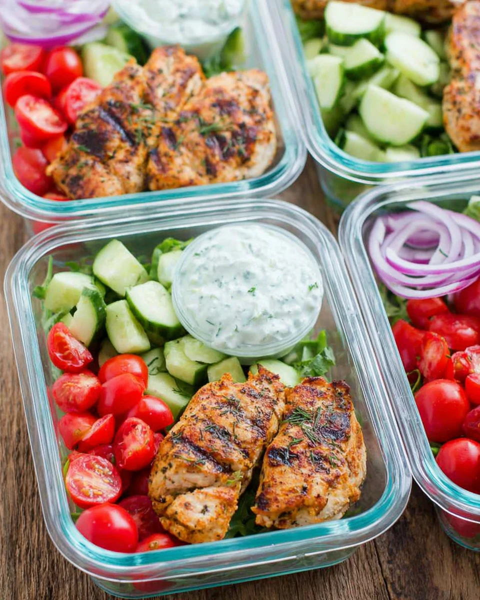 Delicious Greek Chicken Meal Prep Bowls Healthy Greek chicken meal prep with flavorful sides.