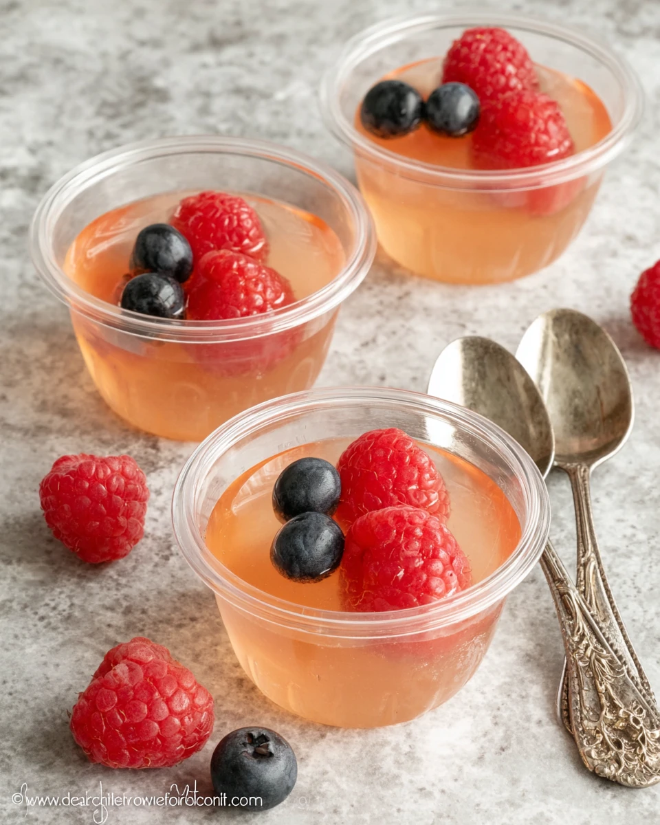 Healthy homemade sugar free jello with berries and mint.