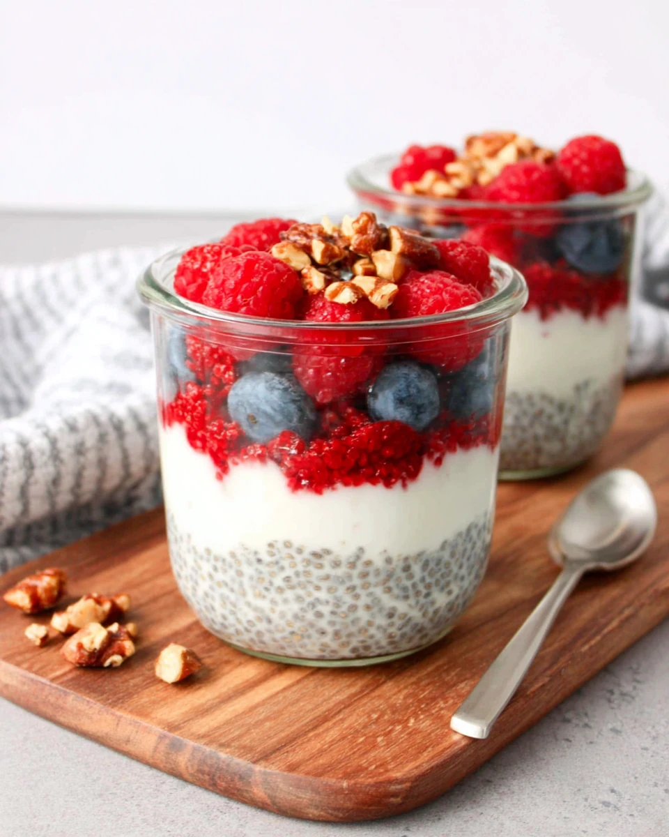 High Protein Chia Pudding Recipe Delicious high protein chia pudding with berries and nuts.