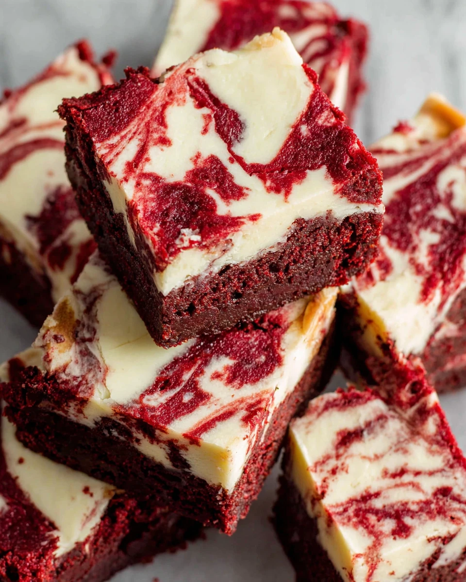 Delicious red velvet brownies with a creamy cheesecake layer.