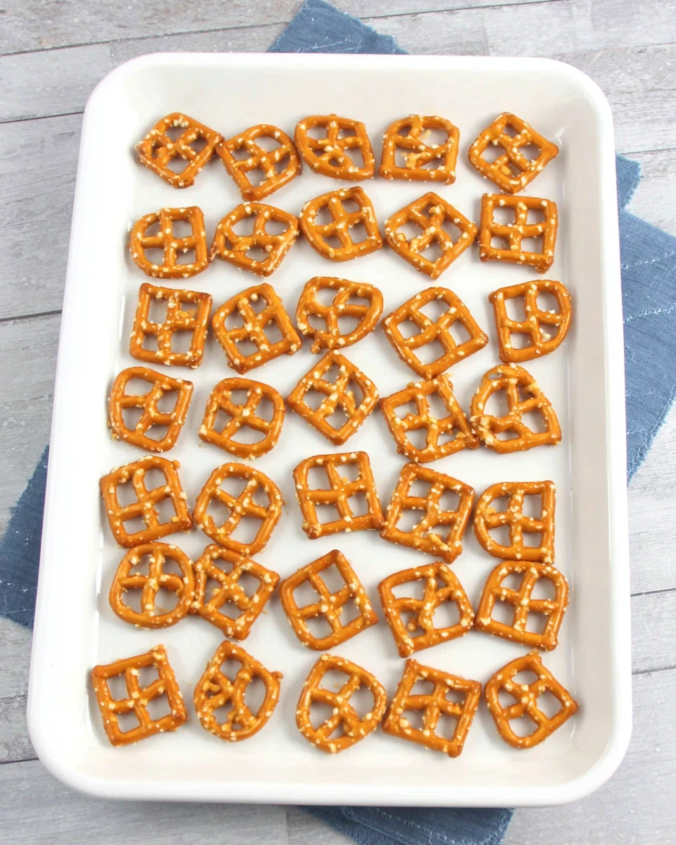 St. Patrick's Day pretzels on a baking tray