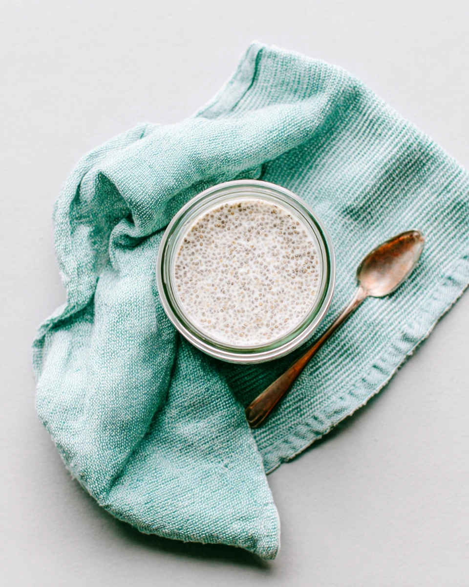 Delicious vanilla chia pudding in a jar, perfect breakfast option.