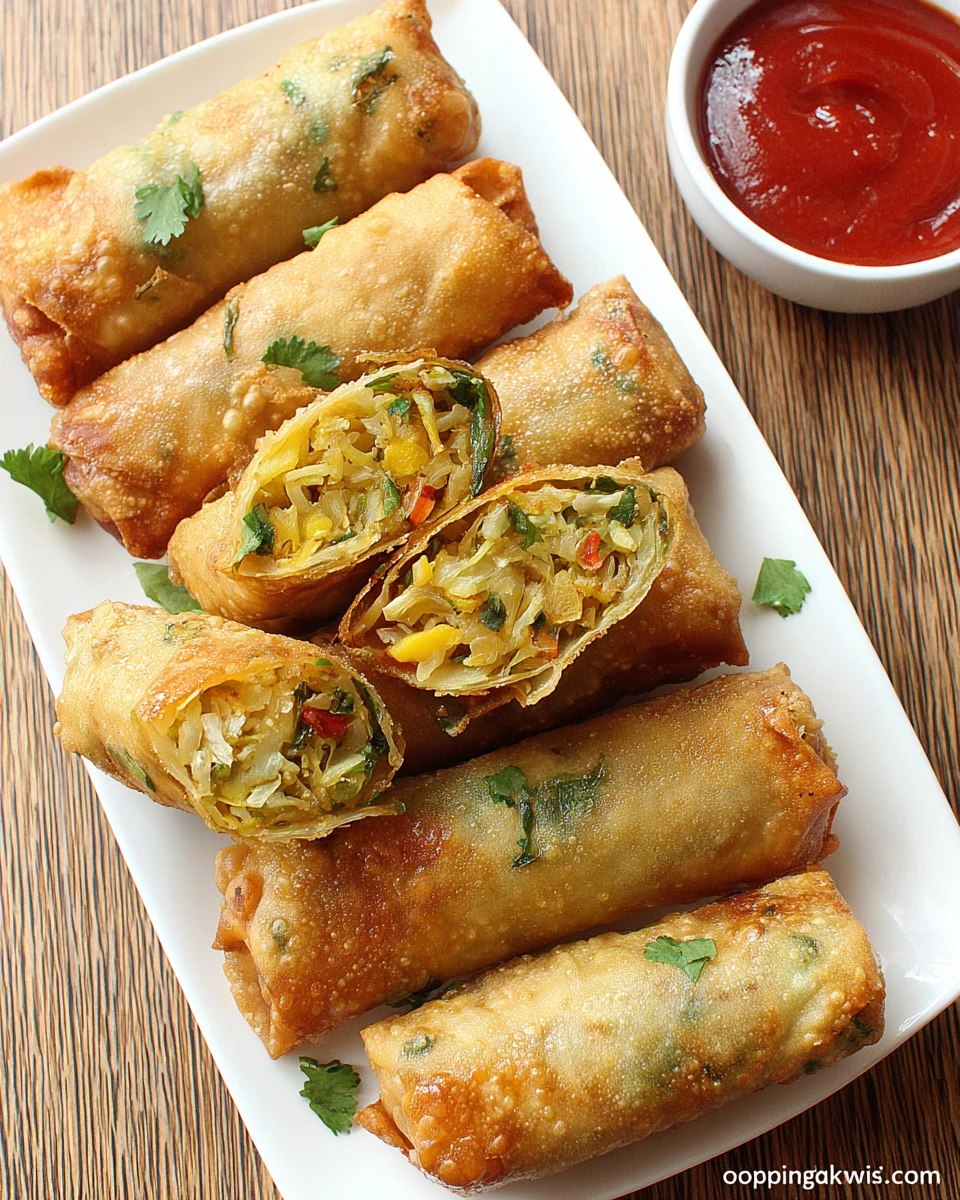 Delicious vegetable spring rolls, perfect for snacks or meals.