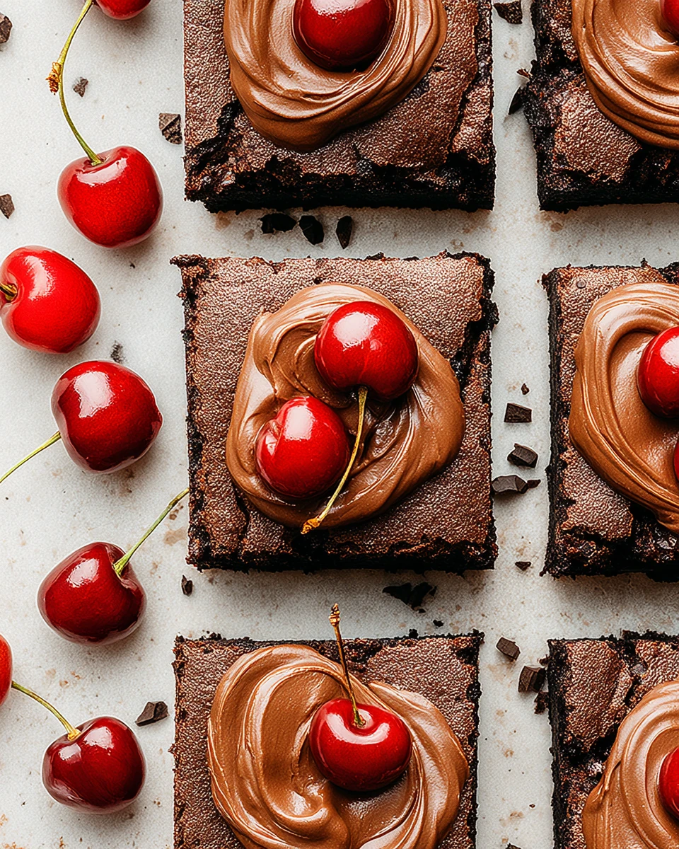 Black Forest Chocolate Cherry Brownies Indulgent black forest chocolate cherry brownies with ganache topping.