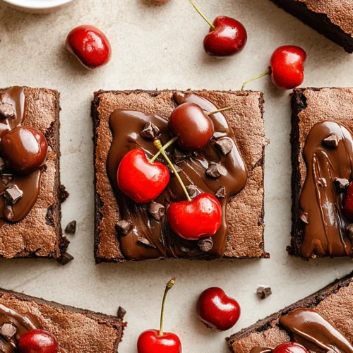 Delicious Black Forest Chocolate Cherry Brownies You Must Try 1 Delicious black forest chocolate cherry brownies topped with rich chocolate ganache.