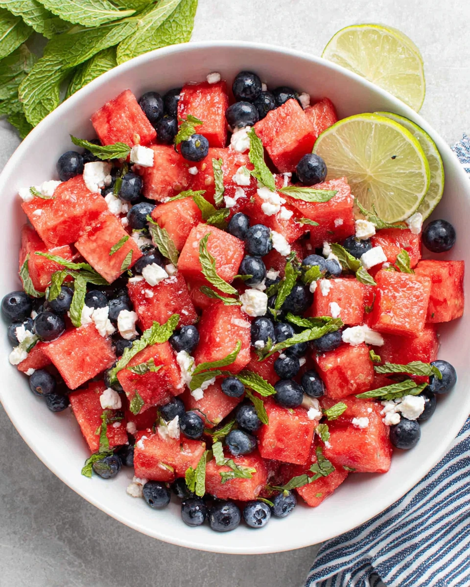 Blueberry Watermelon Feta Mint Salad: A Refreshing Delight