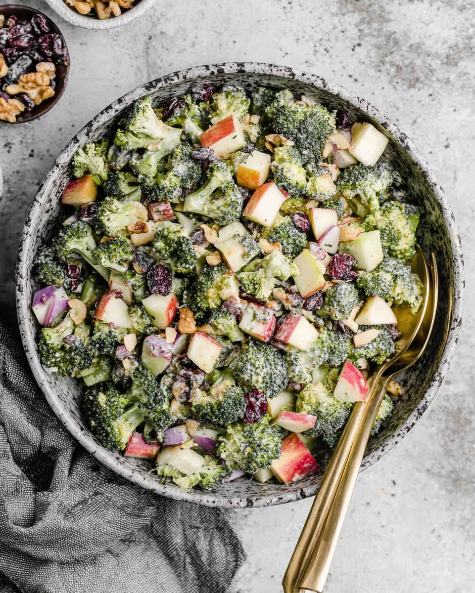 Delicious Broccoli Apple Salad Recipe Refreshing broccoli apple salad packed with texture and flavor.