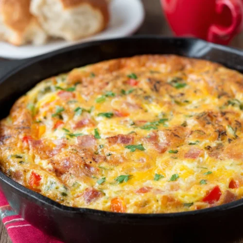 Tasty Christmas bacon egg cheese bake for festive brunch
