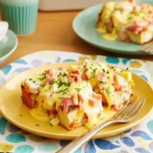 Delicious Eggs Benedict Casserole dish perfect for brunch.