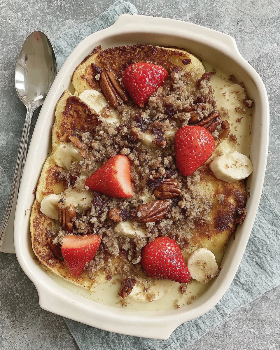 Pancake Breakfast Casserole Recipe Easy pancake breakfast casserole that's family-friendly.