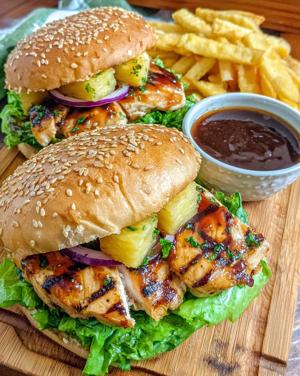 Big Kahuna Teriyaki Chicken Sandwiches with Grilled Pineapple and Cheese Big Kahuna Teriyaki Chicken Sandwiches with grilled chicken, pineapple, and teriyaki glaze