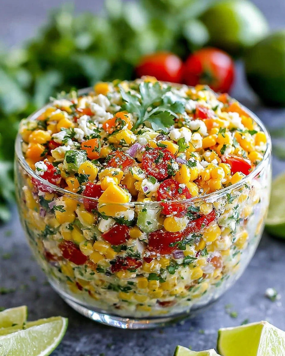 Delicious Mexican Street Corn Salad Recipe Colorful Mexican Street Corn Salad for cinco de mayo.