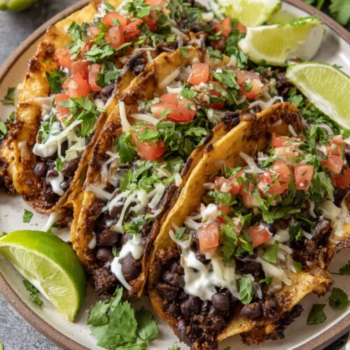 Delicious crispy black bean tacos for a satisfying meal.
