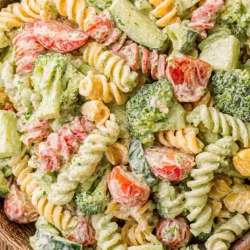Refreshing cucumber tomato pasta salad for summer