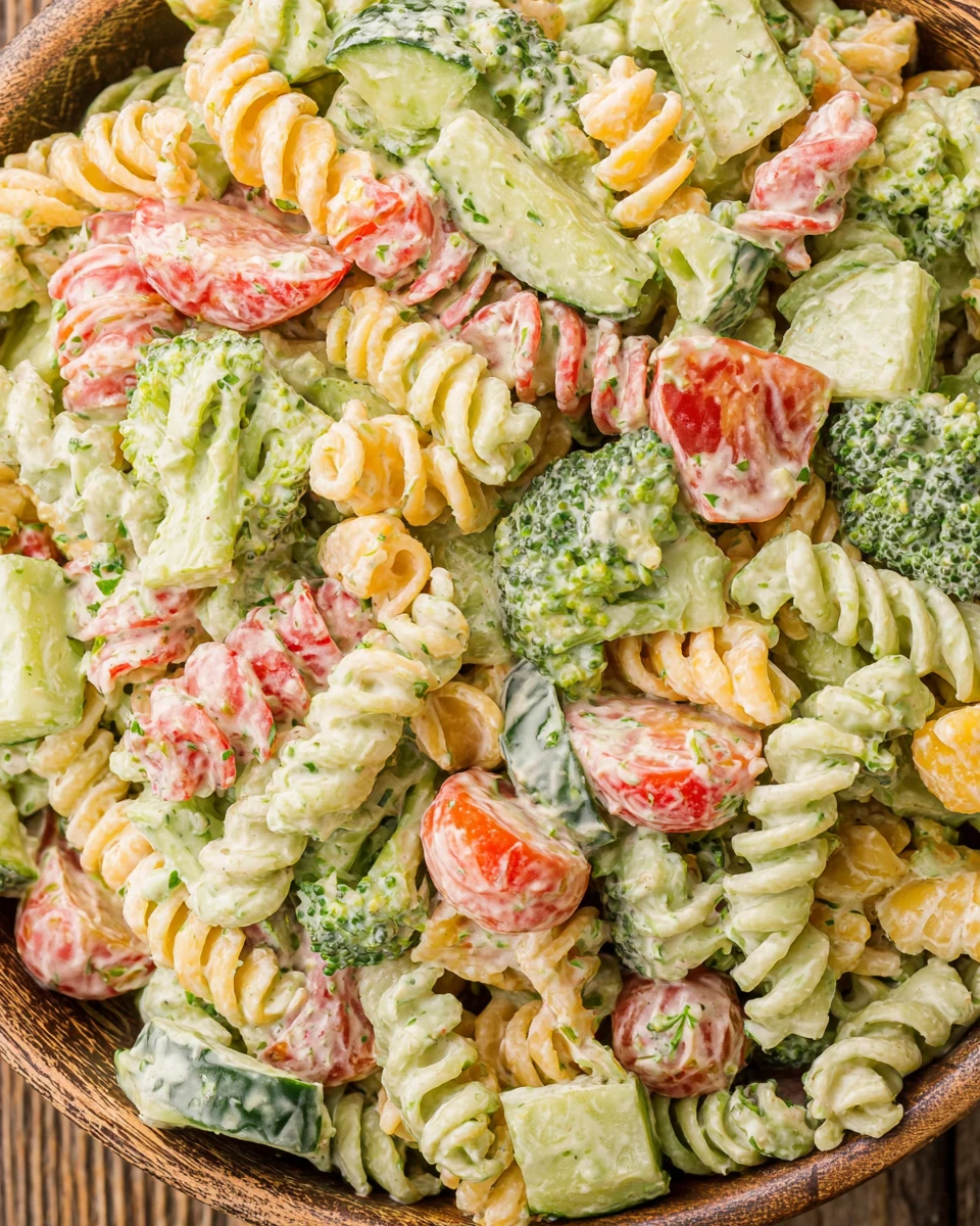 Refreshing cucumber tomato pasta salad for summer