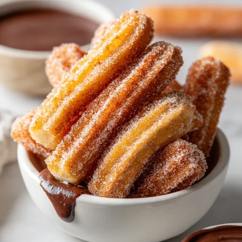 Delicious easy homemade churros ready for dessert.