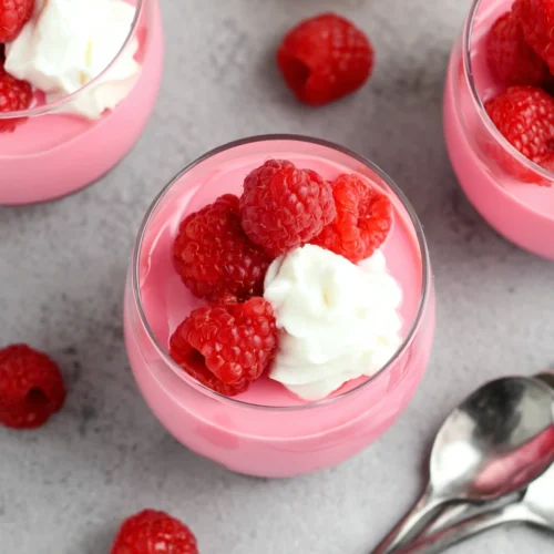 Delicious Greek yogurt jello cups with berries on top