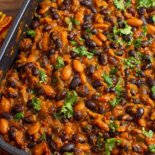 Delicious and hearty Mexican black beans recipe with spices.