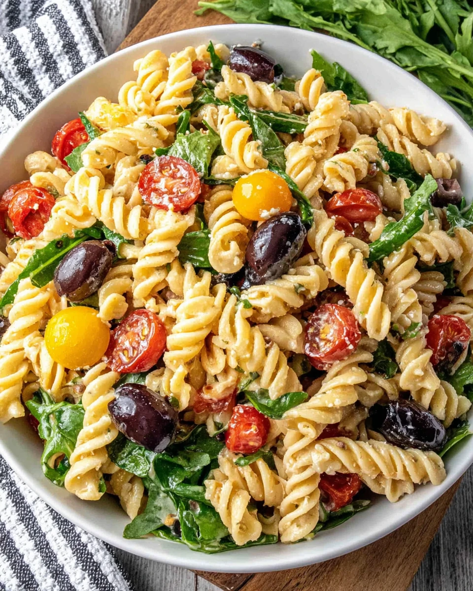 Olive Garden Pasta Salad Recipe Delicious Olive Garden pasta salad with rotini and fresh vegetables.