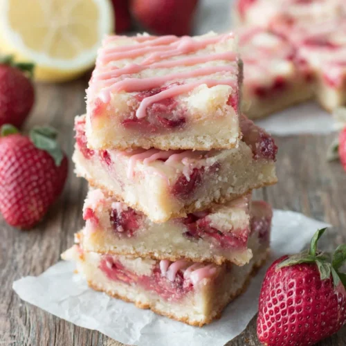 Delicious strawberry lemon bars recipe with vibrant colors.